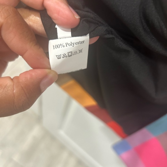 NWOT Multicolor Checkered Trench Coat - Picture 7 of 8